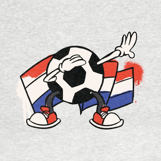 Dabbing Soccer Ball Cartoon Netherlands Dutch Flag Football by Now Boarding